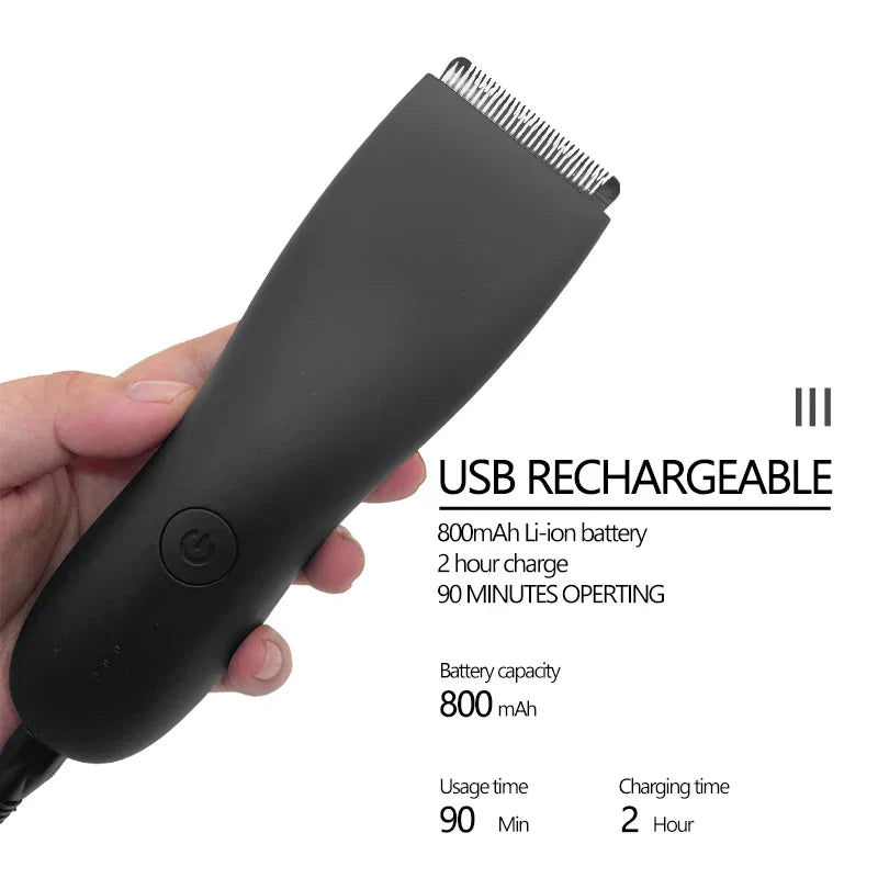 Men’s Body Hair Trimmer – Waterproof Electric Razor with Replaceable Ceramic Blade for Groin & Pubic Grooming