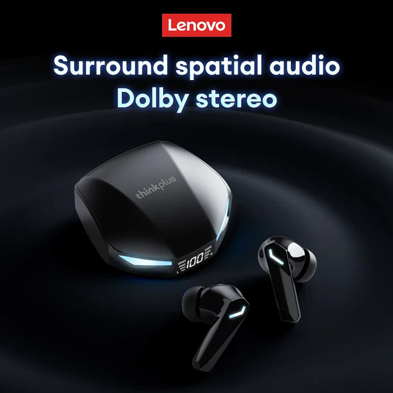 Lenovo GM2 PRO MAX Wireless Earbuds – Bluetooth 5.4, LED Display, Waterproof, Low Latency Gaming Headset