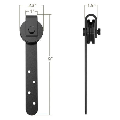 Mini Sliding Barn Door Hardware Kit: Top-Mounted Hanging Rail Hanger Track - Steel Closet Door Roller Rail for Single Doors