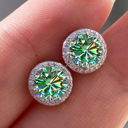925 Sterling Silver Moissanite Earrings – 1 Carat Round Studs, Engagement, Wedding & Daily Wear Luxurious Gift for Women