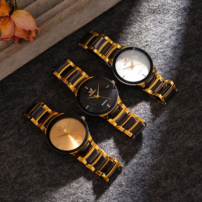 ORLANDO Men's Luxury Watch – Black & Gold Quartz Steel Wristwatch, Exquisite Fashion Relogio Masculino