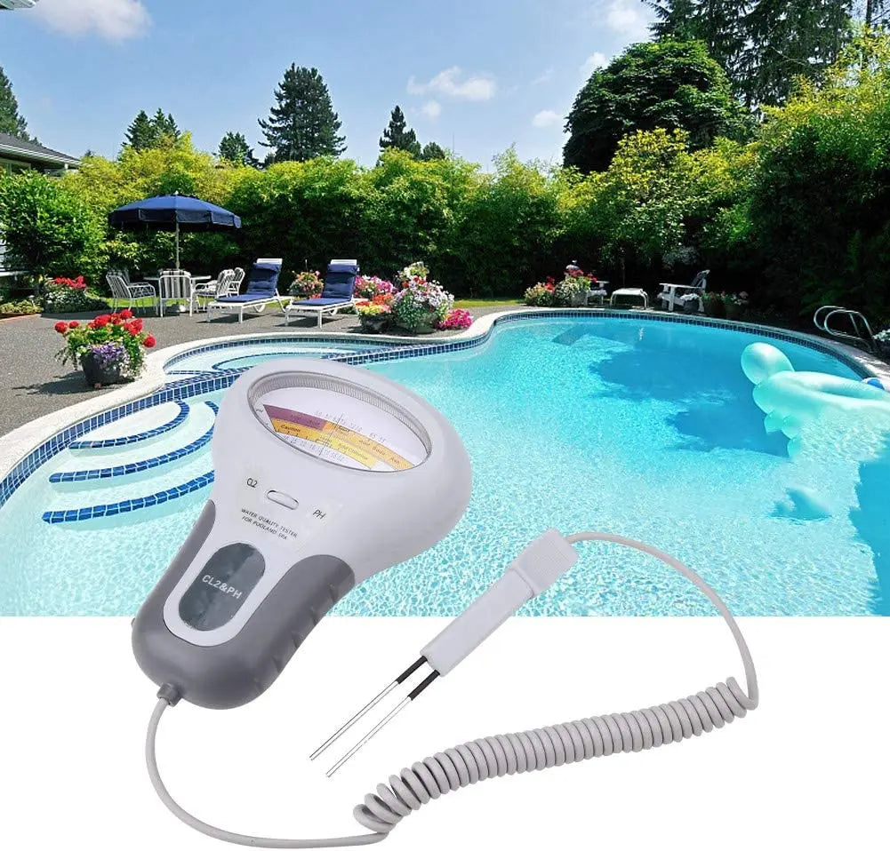 2 in 1 PH & Chlorine Meter - Water Quality Tester for Pool and Aquarium, CL2 Measuring Device
