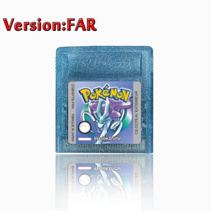 Pokemon GBC Game Cartridge - 16-Bit Video Game Card in Red, Blue, Crystal, Gold, Silver & Yellow Versions