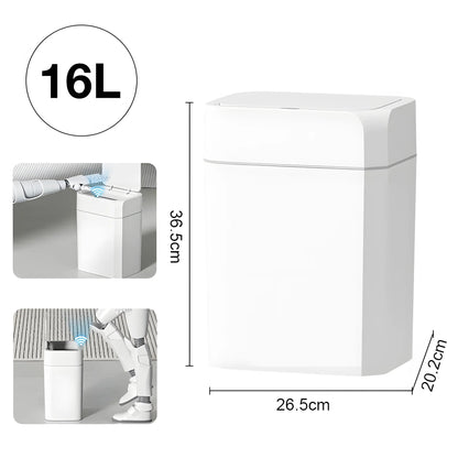Smart Sensor Trash Can - 12/16L Automatic Anti-Odor Electric Waste Bin for Bathroom & Toilet