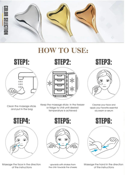 Ice Globes for Face — Luxury Rose Gold Cryo Sticks, Cold & Heat Relief Facial Massage Roller, Beauty Tool & Birthday Gift