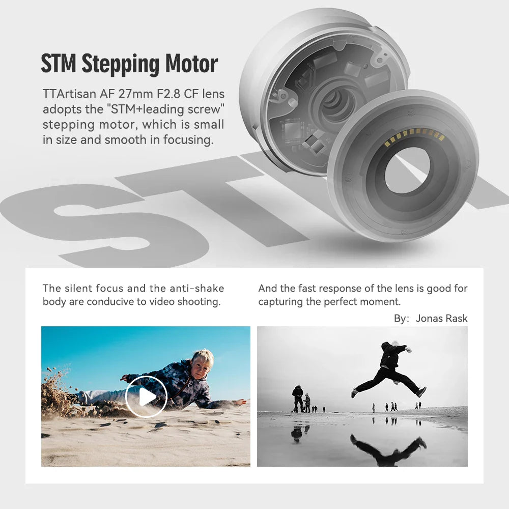 TTArtisan Auto Focus 27mm F2.8 Lens — APS-C STM for Fuji X, Fujifilm XF, Sony E, Nikon Z Mount (XA7, XT100)
