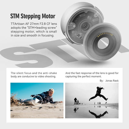 TTArtisan Auto Focus 27mm F2.8 Lens — APS-C STM for Fuji X, Fujifilm XF, Sony E, Nikon Z Mount (XA7, XT100)