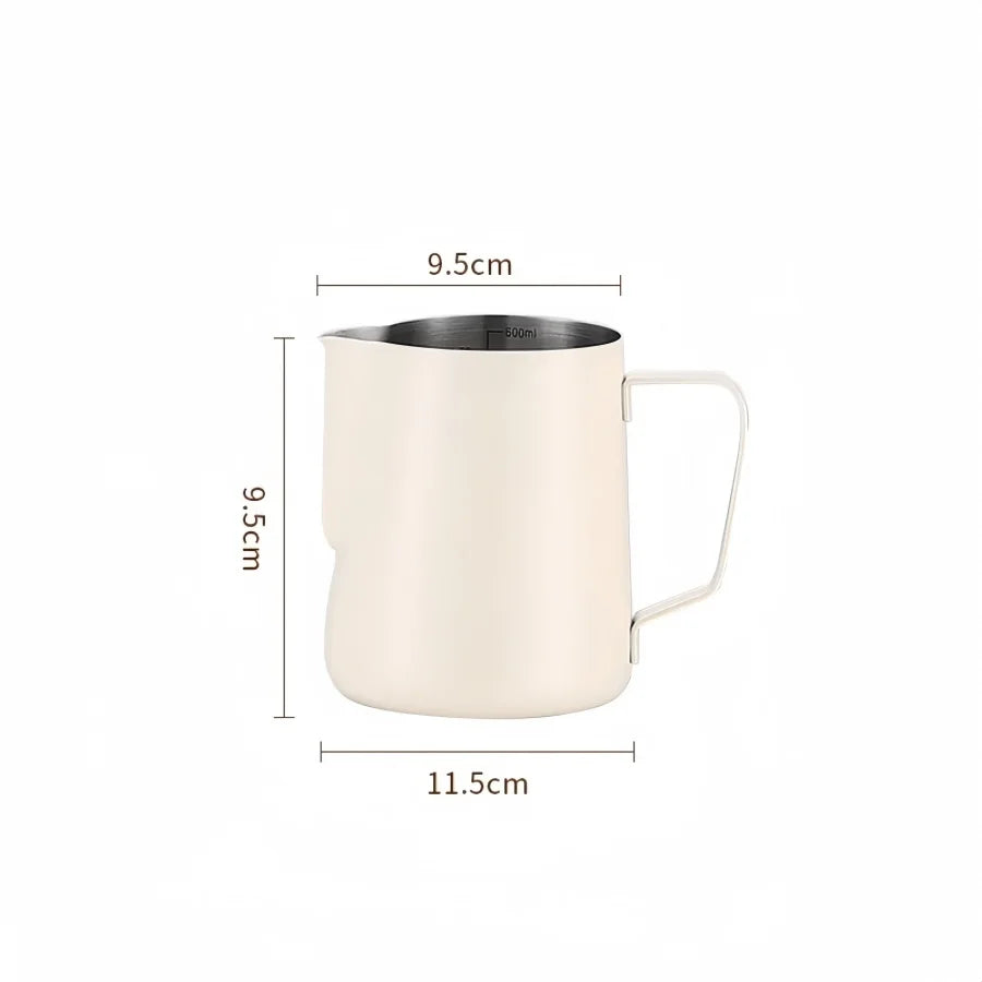 350/600ML Stainless Steel Coffee Milk Frothing Pitcher – Precise Scale Latte Jug for Barista & Professional Cafe Use