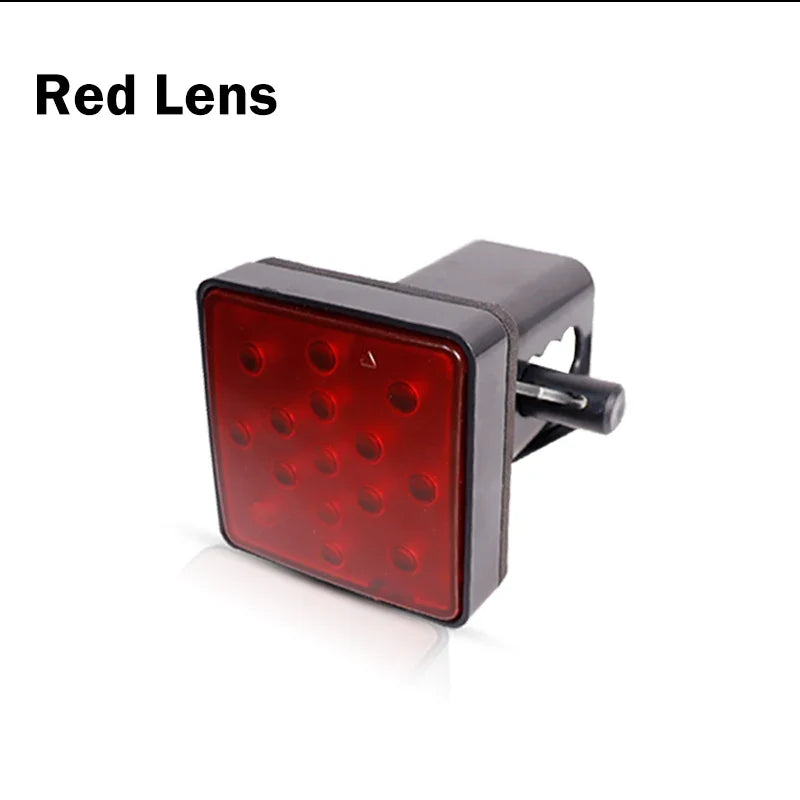 2-Inch Trailer Hitch Receiver Cover with 15 LED Brake Lights - 4-Pin Car Signal, Warning & Strobe Light Accessory