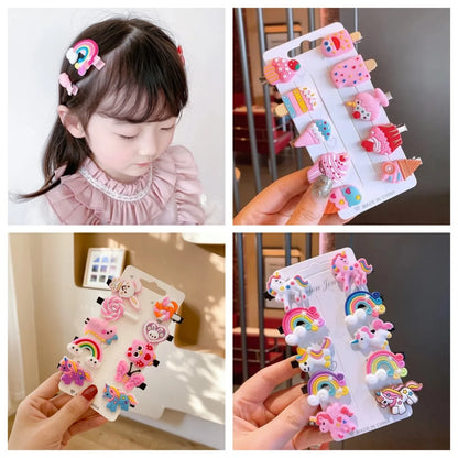 Girls Cartoon Unicorn Hair Clips - Cute Kids Hairpins, Barrettes and Fashion Hair Accessories Set