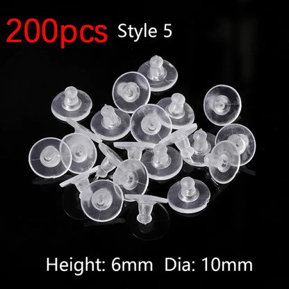 100-200PCS Rubber Earring Backs & Fishhook Ear Stoppers for Jewelry Making and DIY Earring Repairs
