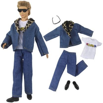 1 Set Woolen Overcoat Outfit for 12-inch Ken Doll – Multiple Styles Doll Clothes