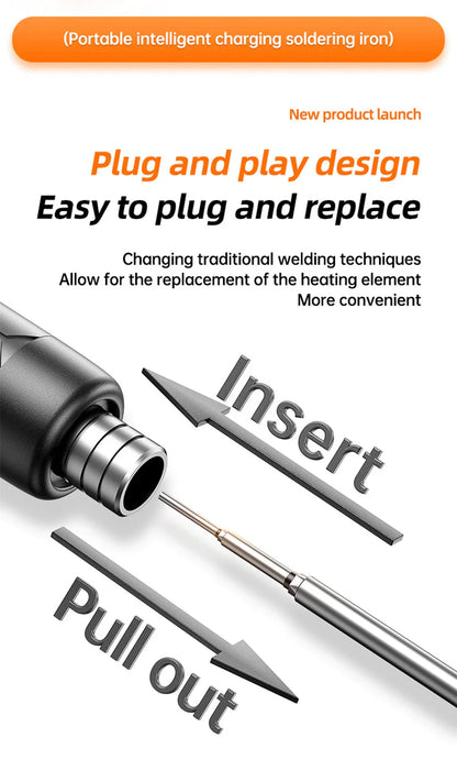 USB Type-C Mini Soldering Iron Set – 5V 8W Electric Soldering Tool with Digital Display & Adjustable Temperature