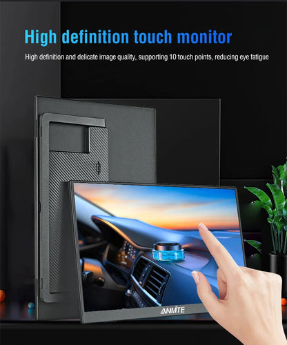Anmite 15.6" Portable Touch Monitor – 1080P HDR Low Blue Light Display for Xbox, PS4/5, Switch & PC