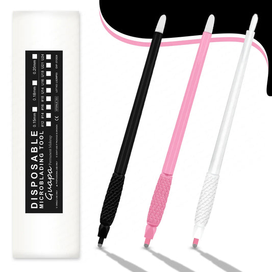 10pcs Disposable Microblading Pens – 18U & 14F Semi-Permanent Eyebrow Hand Tools