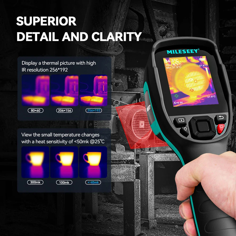 EMILESEEY TR256E/B Thermal Imager Camera 256x192 - Infrared Temperature Meter for PCB and Pipeline Repair Detection