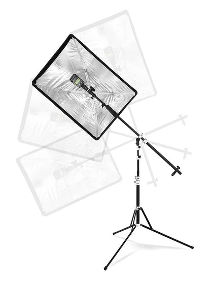 125cm Telescopic Reflector Holder Pole – Crossbar Boom Arm for Light Stand, Flash, Speedlite & Diffuser Background Support
