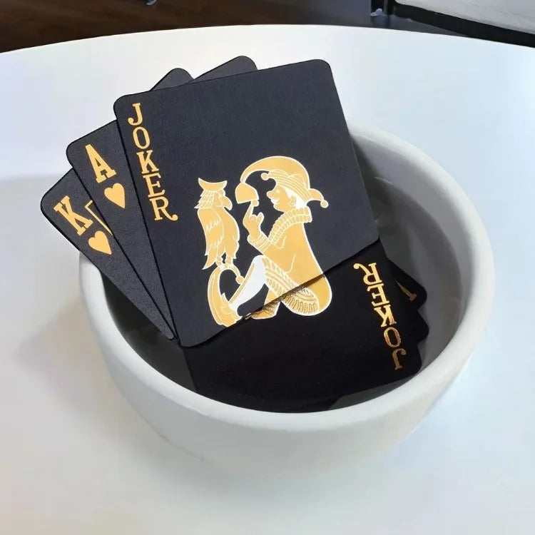 Black Rose Deck Poker — Frosted Waterproof Plastic Playing Cards for Texas Hold’em, Commemorative & Party Game Gift