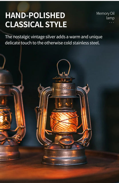 Thous Winds Memory Mini Oil Lamp – Portable Retro Camping Lantern for Hike, Picnic, and Backpacking
