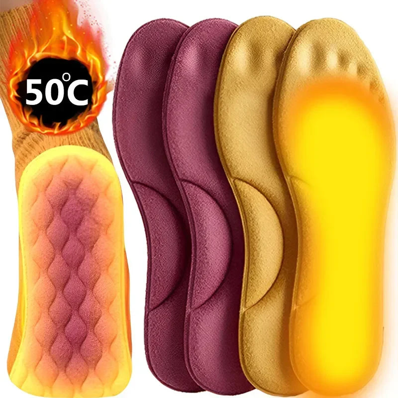 4D Massage Warm Pile Shoe Insoles – Super Soft Latex Sports Insoles with Arch Support, Orthopedic Running & Basketball Foot Comfort