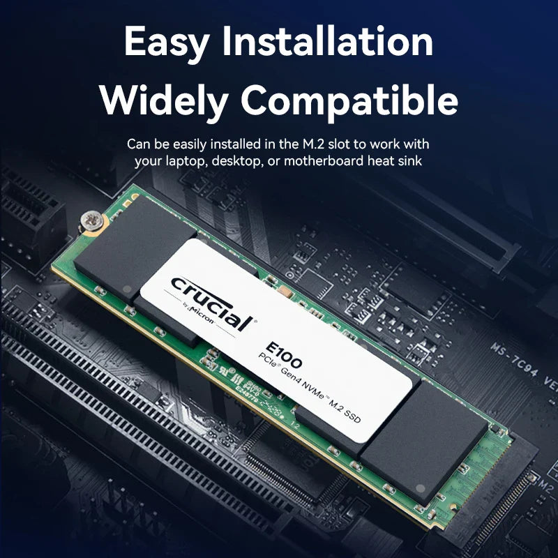 Crucial NVMe M.2 SSD – 480GB/1TB/2TB PCIe 4.0x4 5000MB/s for PS5, Laptop, PC
