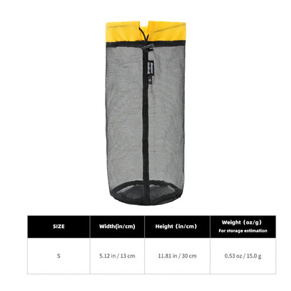 Lightweight Mesh Stuff Sack - Drawstring Compression Storage Bag for Camping, Hiking, Laundry & Grocery