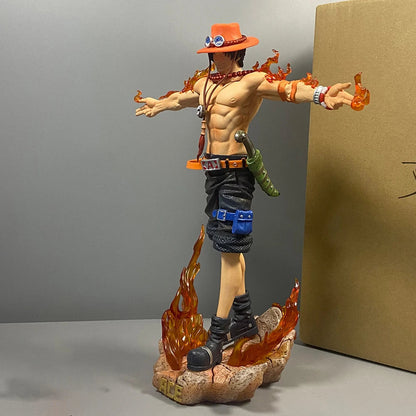 28cm One Piece Ace Figure – Portgas D. Ace PVC Action Collectible Toy for Kids & Christmas Gift