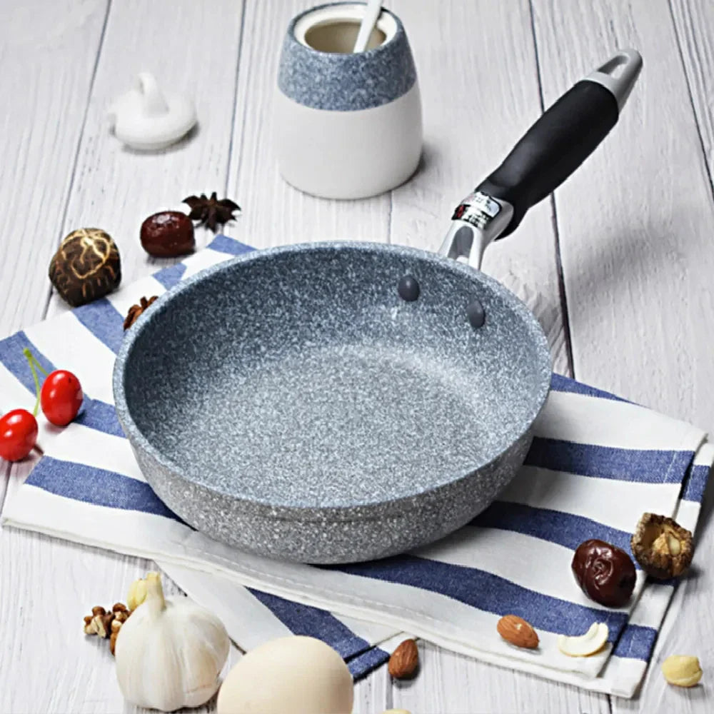 Durable Stone Frying Pan - Non-Stick Wok Skillet Cauldron in 20/24/26/28cm Sizes for Induction Cooker, Gas Stove, and Home Use