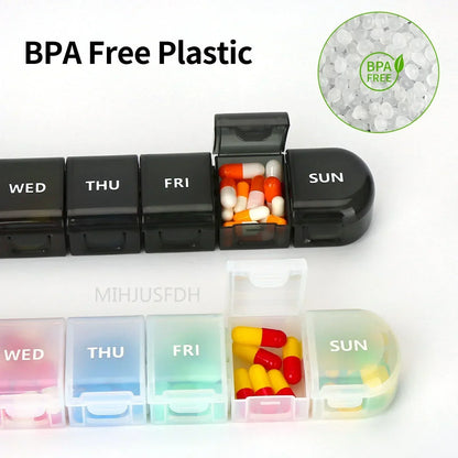 7-Day Weekly Pillbox Organizer – Tablet Holder & Medicine Storage Case for Capsules and Pills
