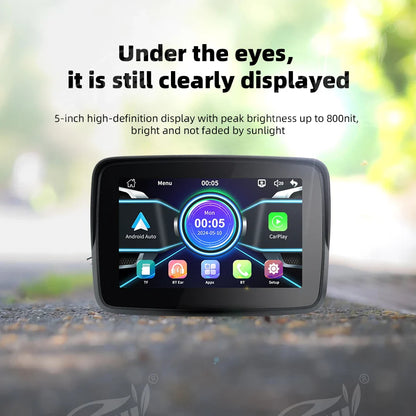 EVKEY MTC13 Motorcycle Navigation Display - Waterproof CarPlay Screen, Portable Wireless Monitor with Android Auto