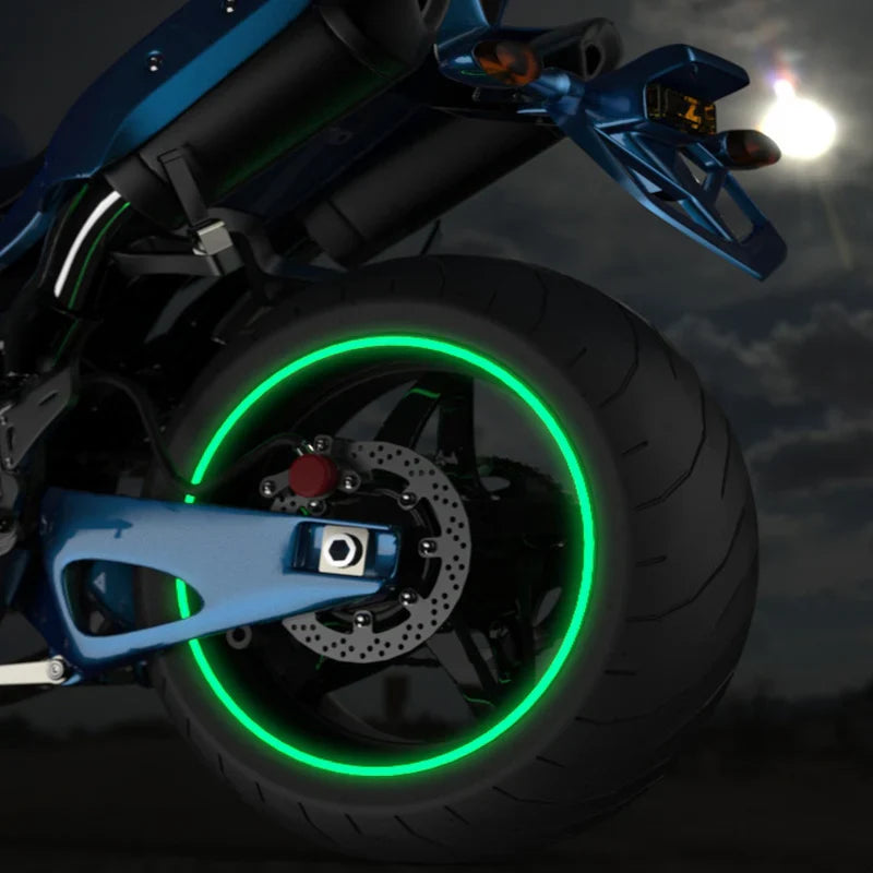 Reflective Motorcycle Wheel Rim Stripe Tape - 17" & 18" Waterproof Tire Stickers for Moto Styling & Decoration