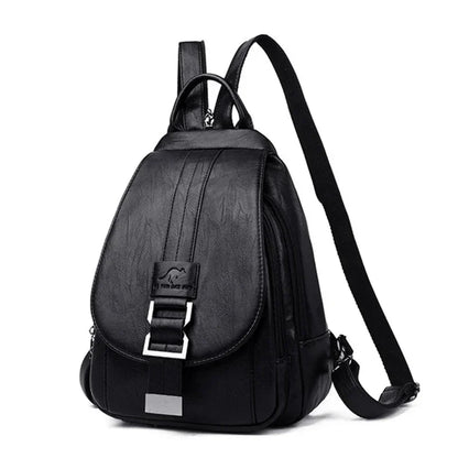 Multifunctional Women's Leather Backpack - Casual Style for Teen Girls, School and Travel Bagpack, Ladies' Chest Bag Sac