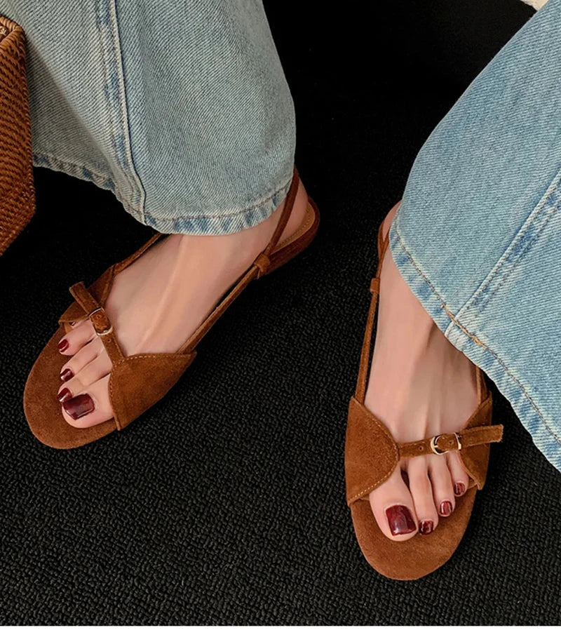 Bohemian Style Women's Summer Sandals – Open Toe Flat Beach Shoes for Vacation & Outdoor Wear