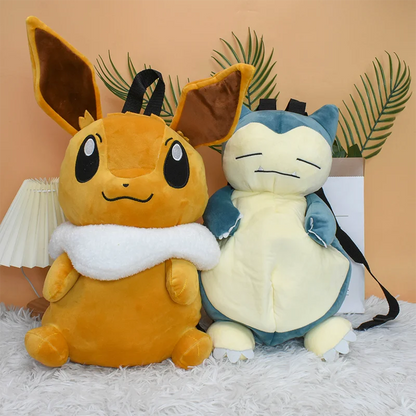 Pokemon Plush Backpack – Pikachu, Snorlax, Eevee, Mimikyu, Mew, Gengar, Charizard, Piplup & Slowking Toy Doll Gift for Kids