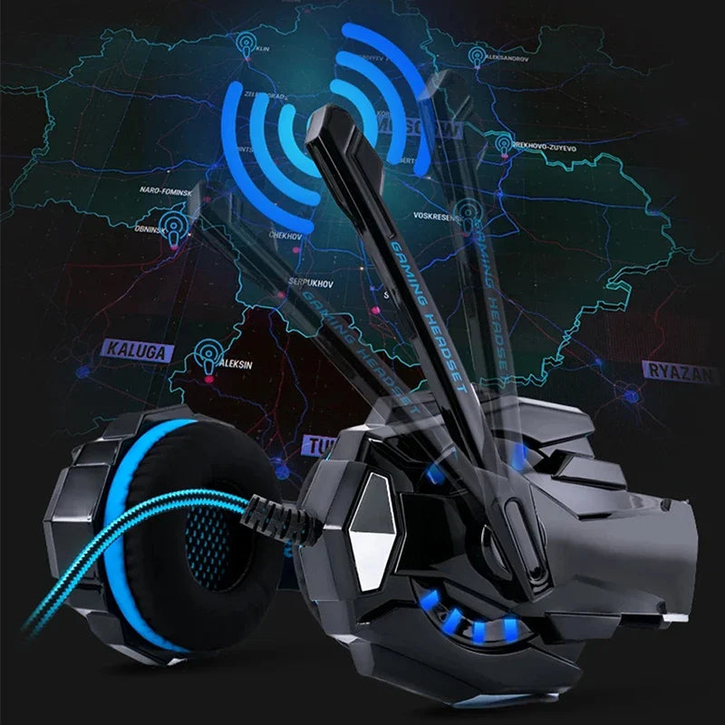 G9000 Gaming Headset Over-Ear Wired – Deep Bass Stereo LED Earphones with Mic for PS4, PS5, Switch, Xbox, PC