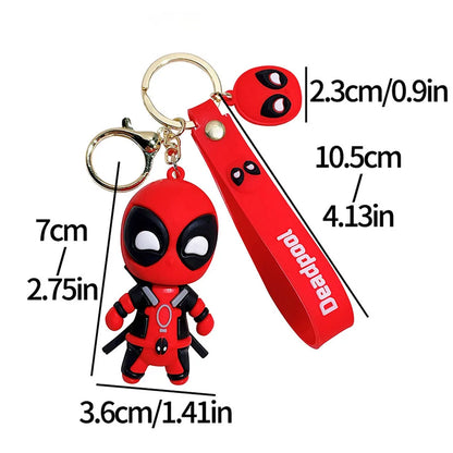 New Mutants Deadpool Anime Keychain – Superhero Villain Doll Pendant for Car Keys, Boys’ Party Gifts & Jewelry