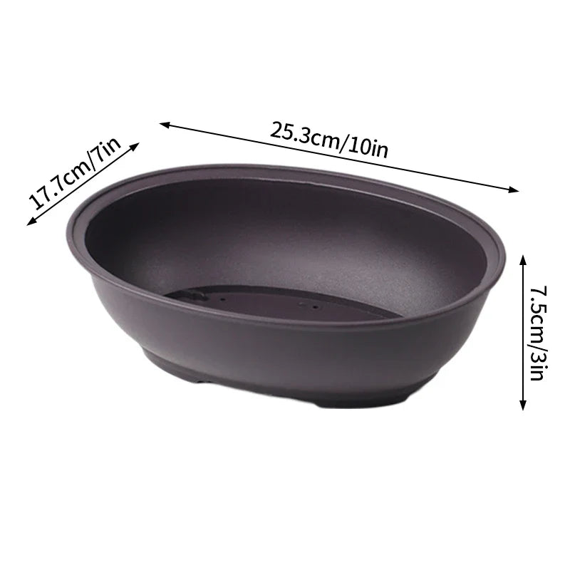 Purple Clay Succulent Plant Pots – Outdoor Garden Bonsai Planters, Rectangular & Square