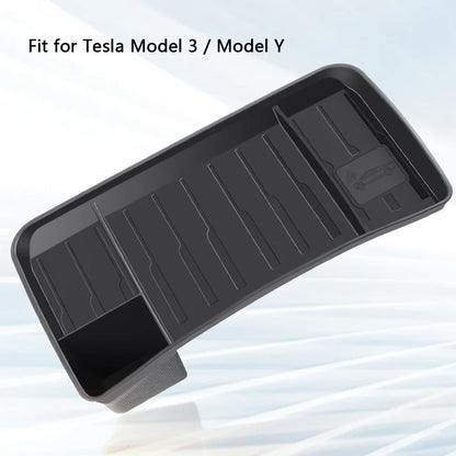 Tesla Model 3 & Y Rear Screen Storage Box – Hidden TPE Organizer Tray & Tissue Box for Interior Accessories