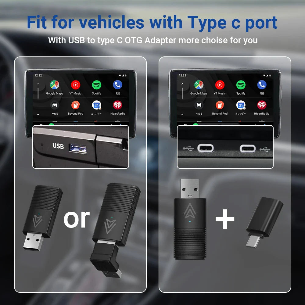 Mini Wireless Android Auto Adapter - Smart System for Wired Android Auto Car Accessories, Compatible with Google Samsung Android 11.0 Phones