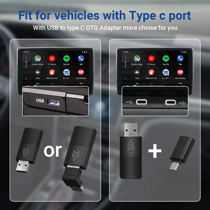 Mini Wireless Android Auto Adapter - Smart System for Wired Android Auto Car Accessories, Compatible with Google Samsung Android 11.0 Phones