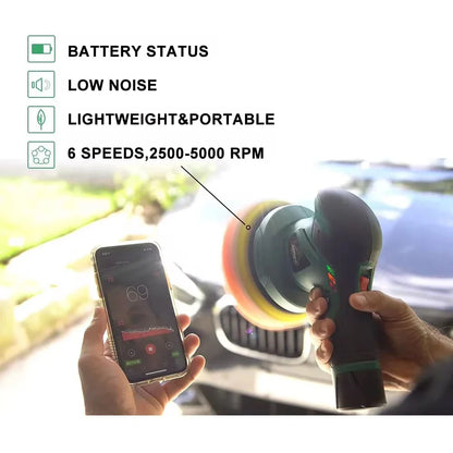 BATOCA 12V Cordless Dual Action Car Polisher — Wireless Electric Polishing Machine with Adjustable Power Tools