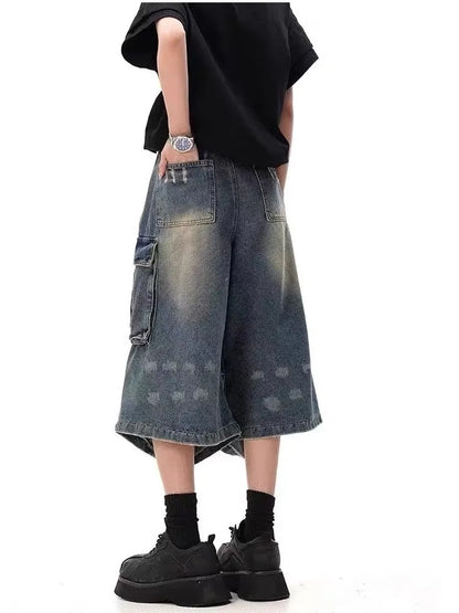 Women’s Summer Camouflage Cargo Capris — Loose Street Style Calf-Length Casual Shorts