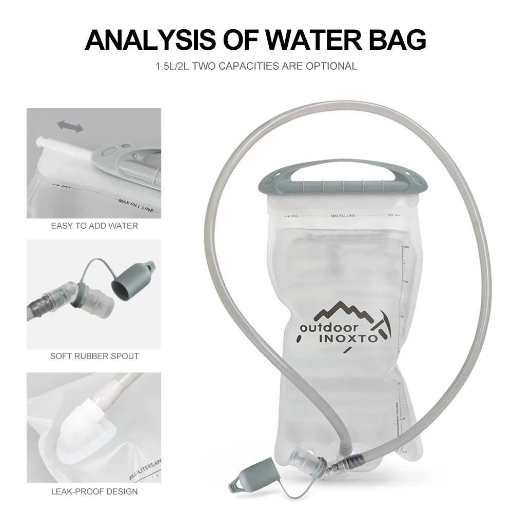 INOXTO 5L Trail Running Backpack - Ultra-Light Hydration Vest for Marathon & Cycling with 1.5L/2L Water Bag