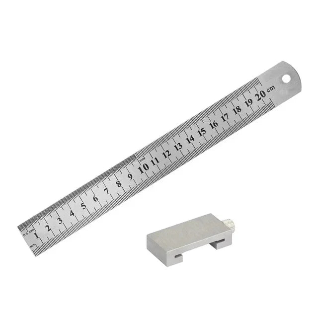 Metal Carpenter Square Ruler — Woodworking Measuring & Marking Gauge with Positioning Block
