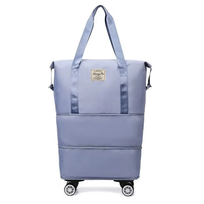 Oxford Cloth Large Capacity Travel Bag with Detachable Wheels – Dry Wet Separation Business Luggage Storage Bag