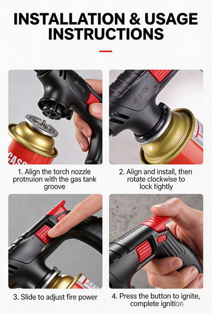 Long-Tube Butane Torch - Extended Gas Blow Torch for Camping, BBQ and Soldering