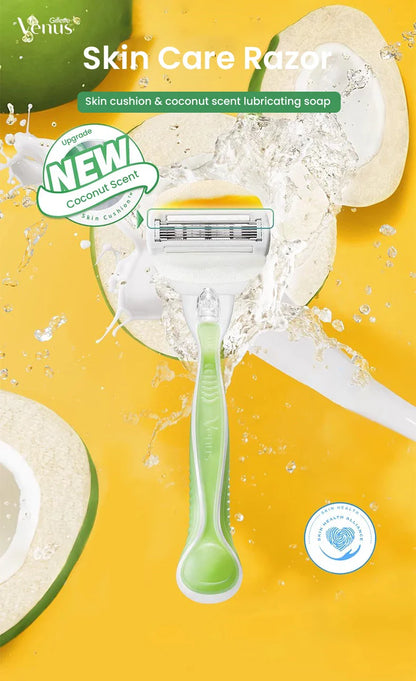Gillette Venus Olay Manual Razor — 5-Layer Blade with Lubricating Strip & Air Cushion for Women’s Body & Bikini Hair Removal