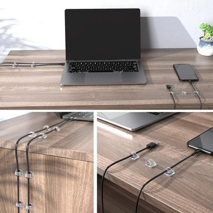 50PCS Cable Organizer Clips – Wall Mounted Cord Holder & Wire Management Hooks for USB Charging Cables and Data Lines