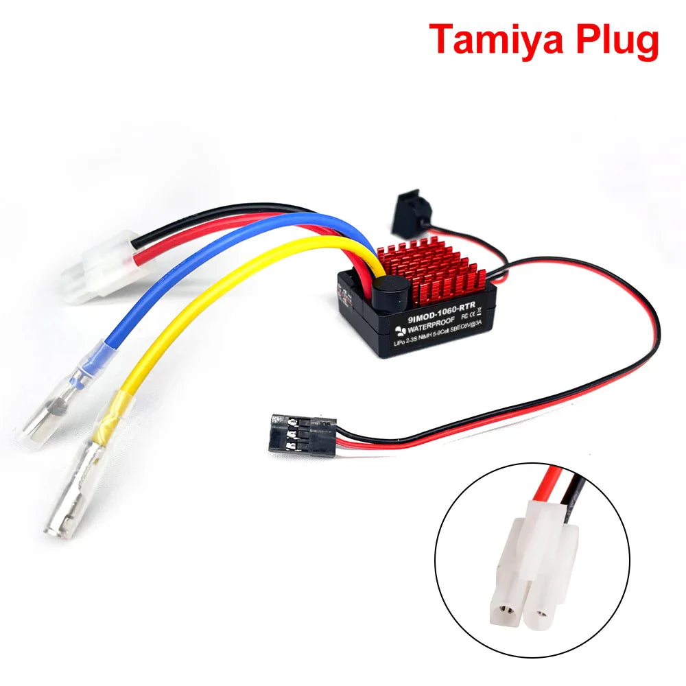 9IMOD 1060 RTR 60A Brushed ESC — Waterproof Electronic Speed Controller 2-3S LiPo with 6V3A BEC for 1/10 Axial SCX10, TRX4, TRX6, D90, HPI