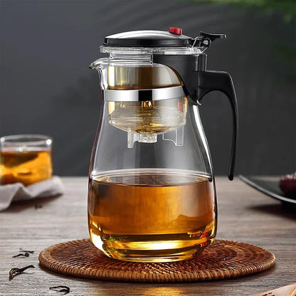 HMLOVE Heat-Resistant Glass Teapot – Puer Kettle Tea Infuser, Kung Fu Teaware Set, High Borosilicate Heatable Pot